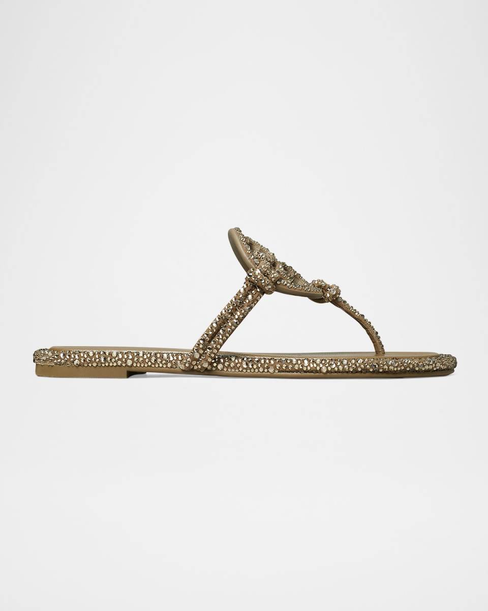 Miller Embellished Medallion Flat Thong Sandals
